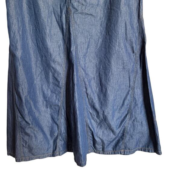 Vintage Y2 Bianchi Sz12 Denim Maki Skirt Boho Western Flowy Flared Spring Summer - Picture 6 of 13